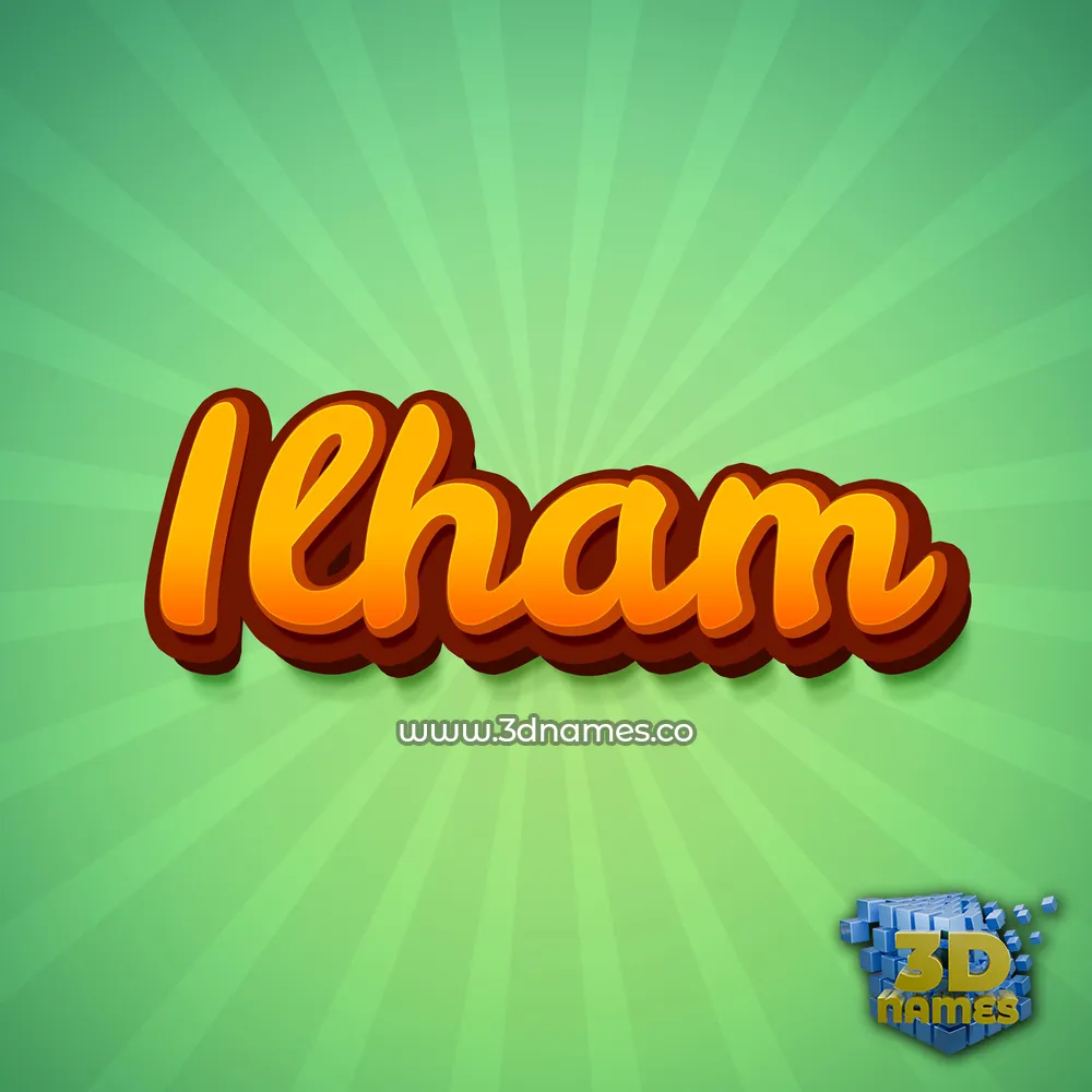 ilham in Green Rays style - 3D name wallpaper