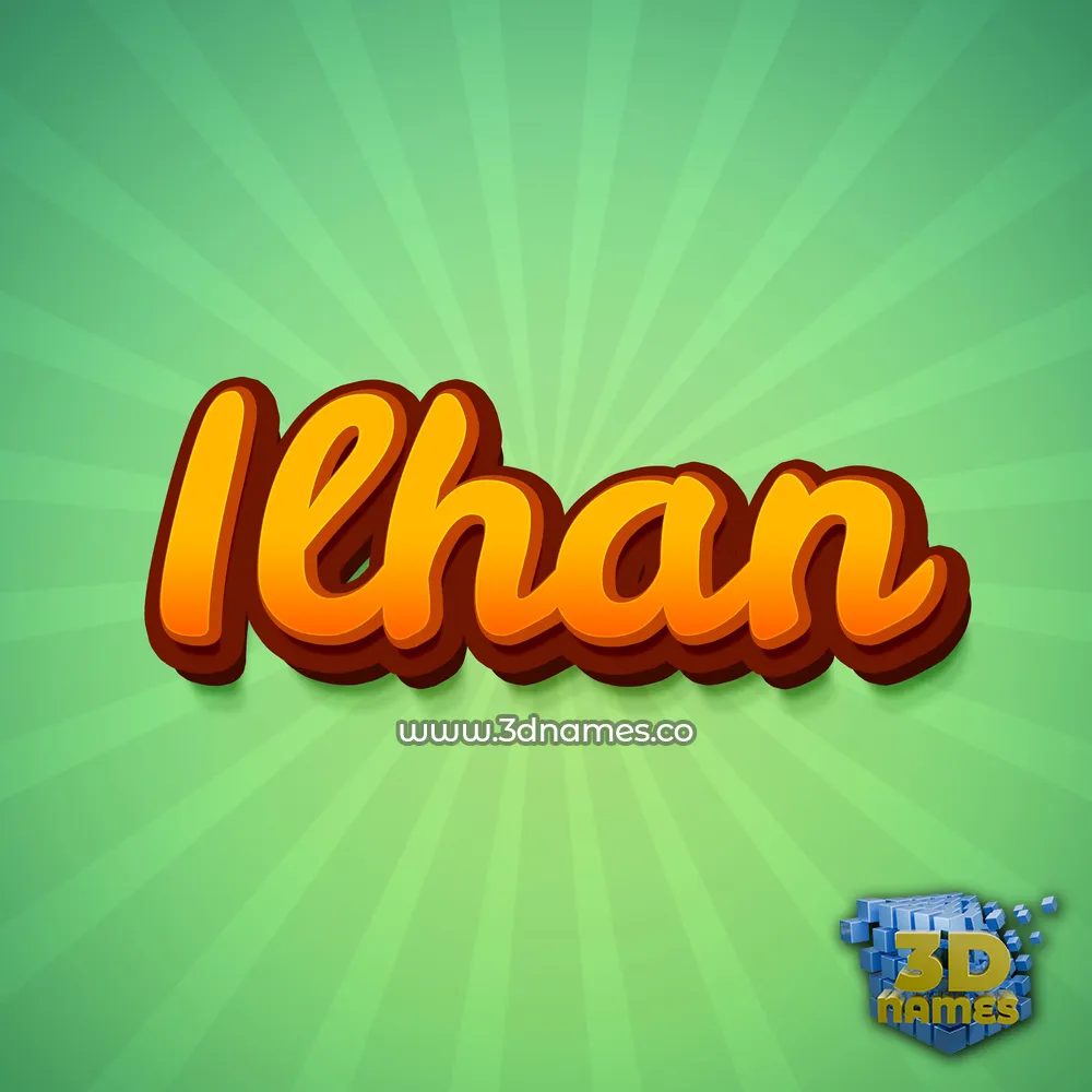 ilhan in Green Rays style - 3D name wallpaper