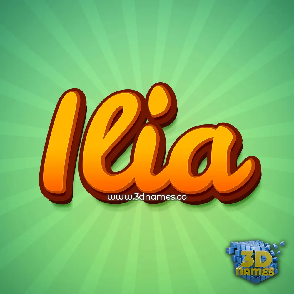 ilia in Green Rays style - 3D name wallpaper