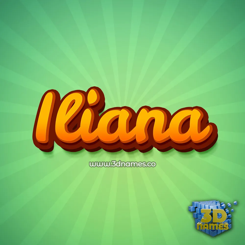 iliana in Green Rays style - 3D name wallpaper