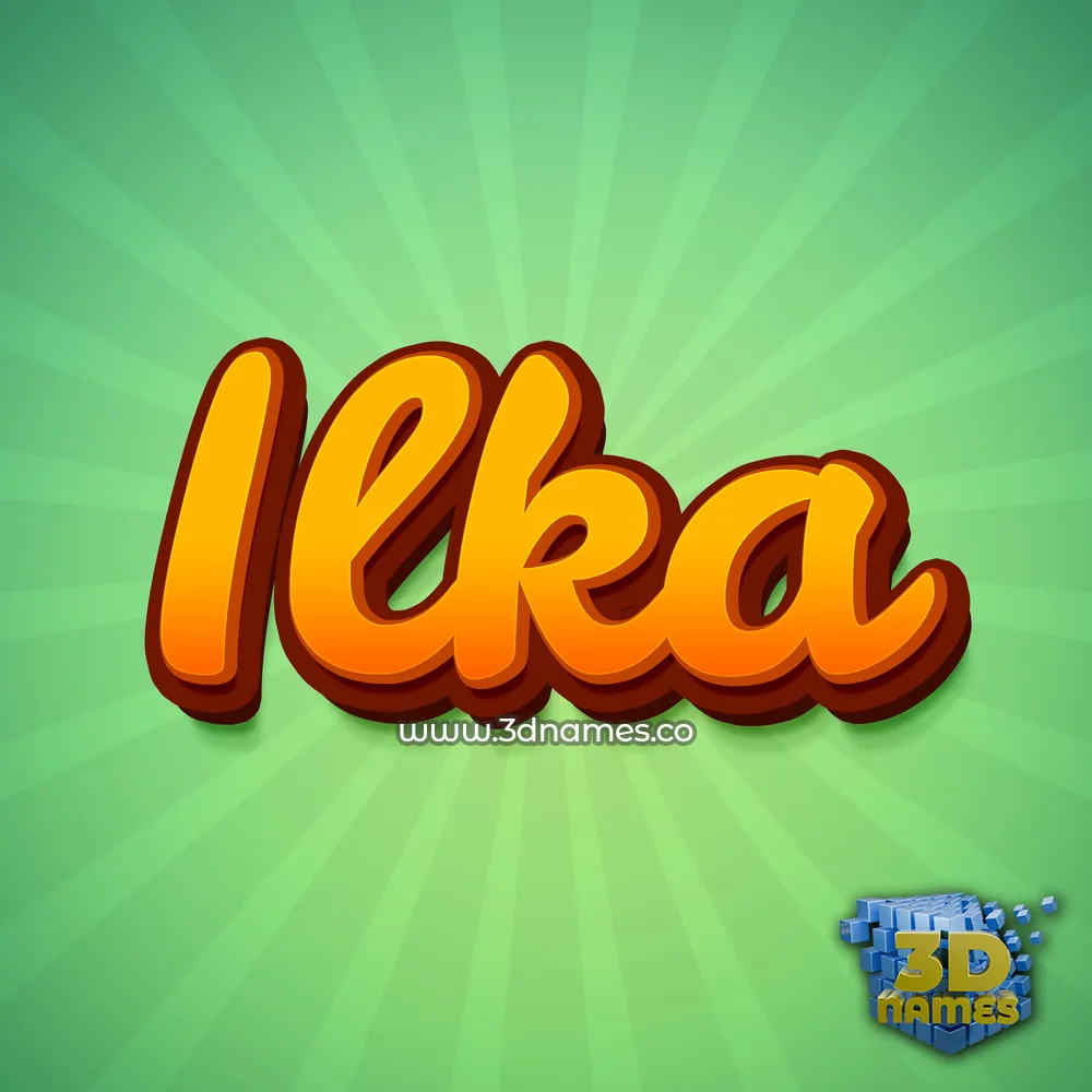 ilka in Green Rays style - 3D name wallpaper