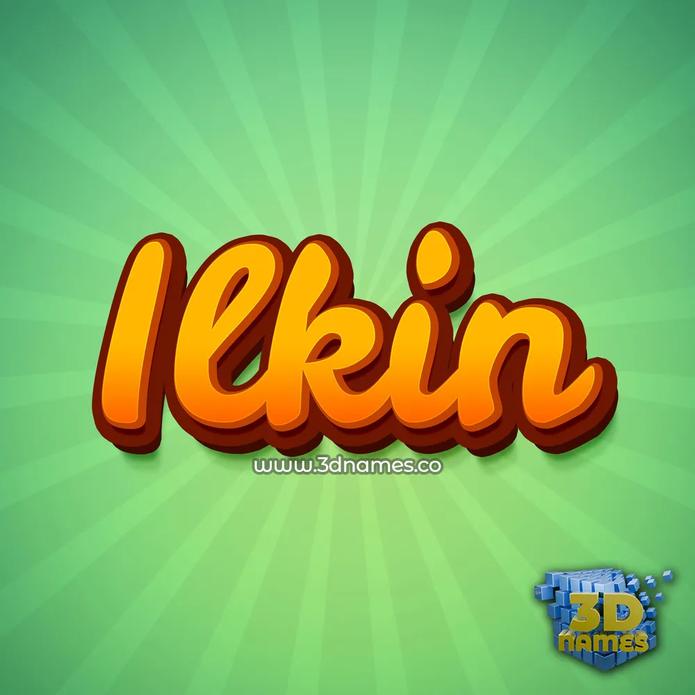 ilkin in Green Rays style - 3D name wallpaper
