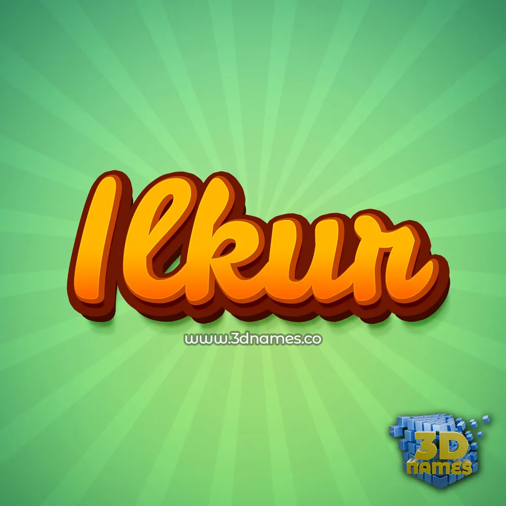 ilkur in Green Rays style - 3D name wallpaper