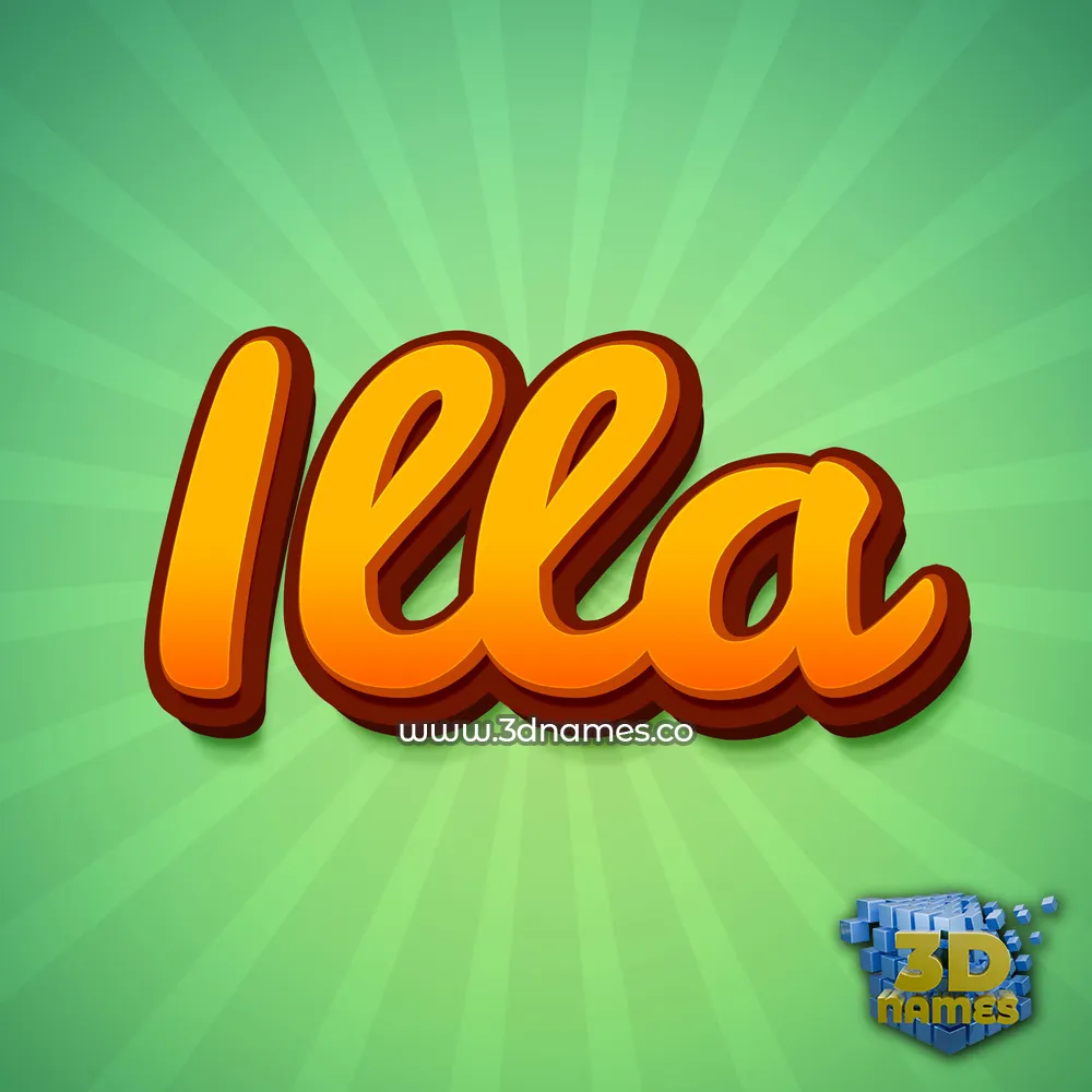 illa in Green Rays style - 3D name wallpaper