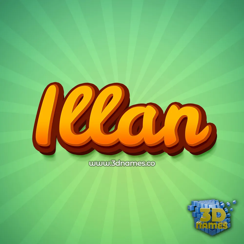 illan in Green Rays style - 3D name wallpaper