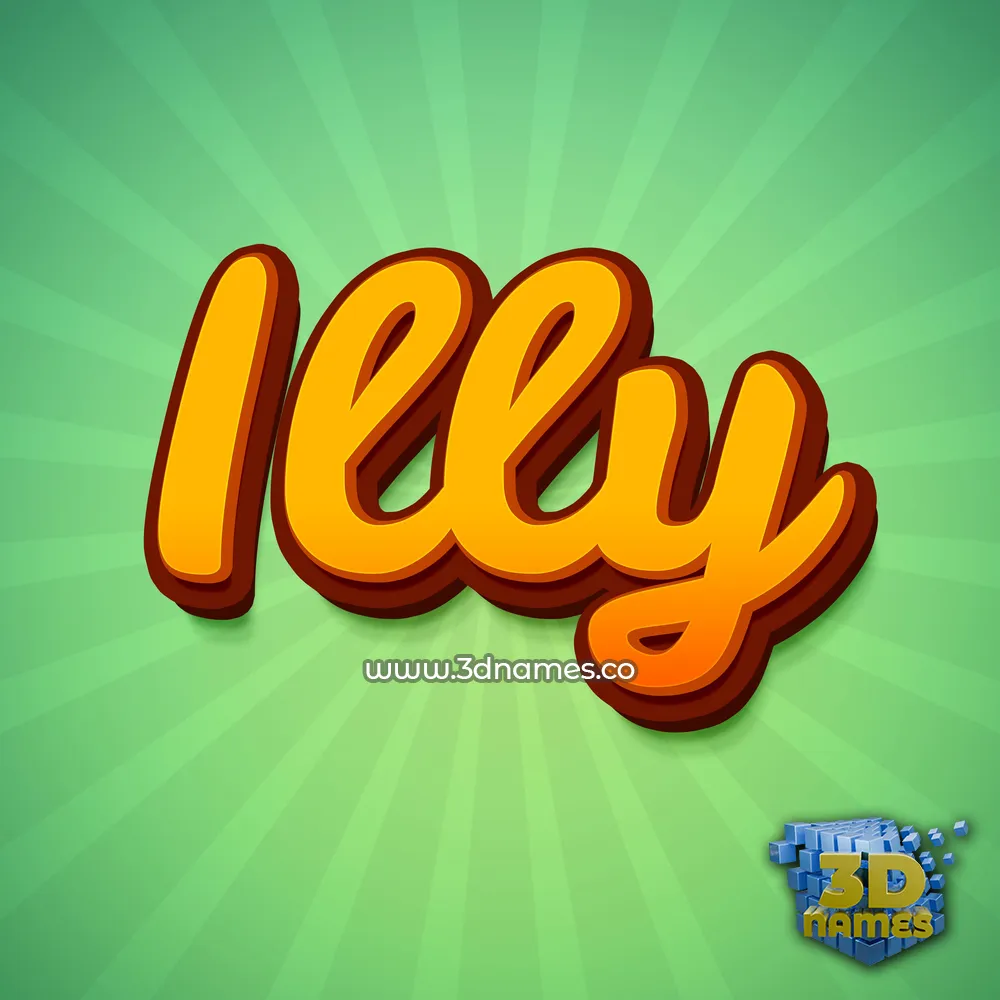 illy in Green Rays style - 3D name wallpaper