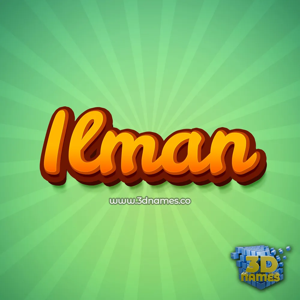 ilman in Green Rays style - 3D name wallpaper