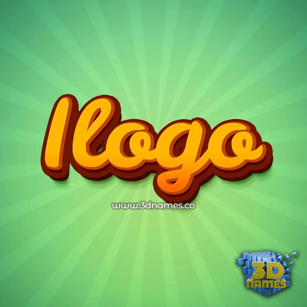 ilogo in Green Rays style - 3D name wallpaper