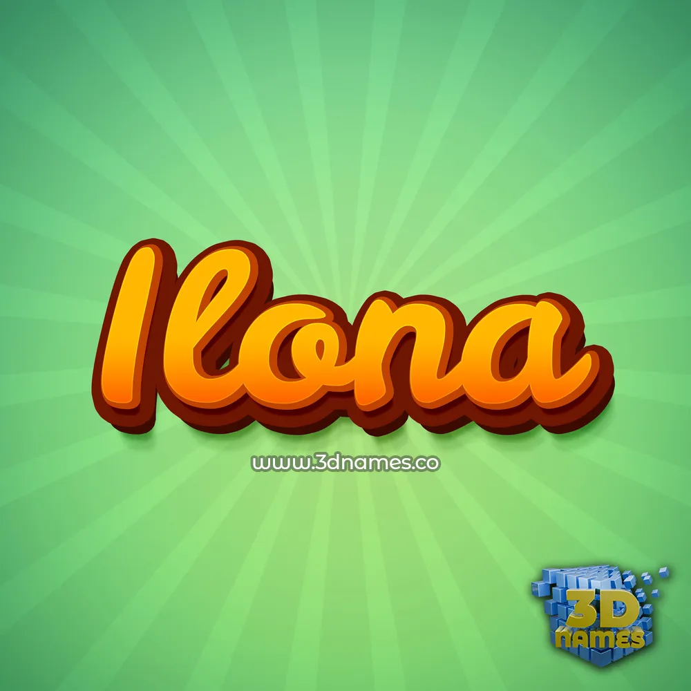 ilona in Green Rays style - 3D name wallpaper