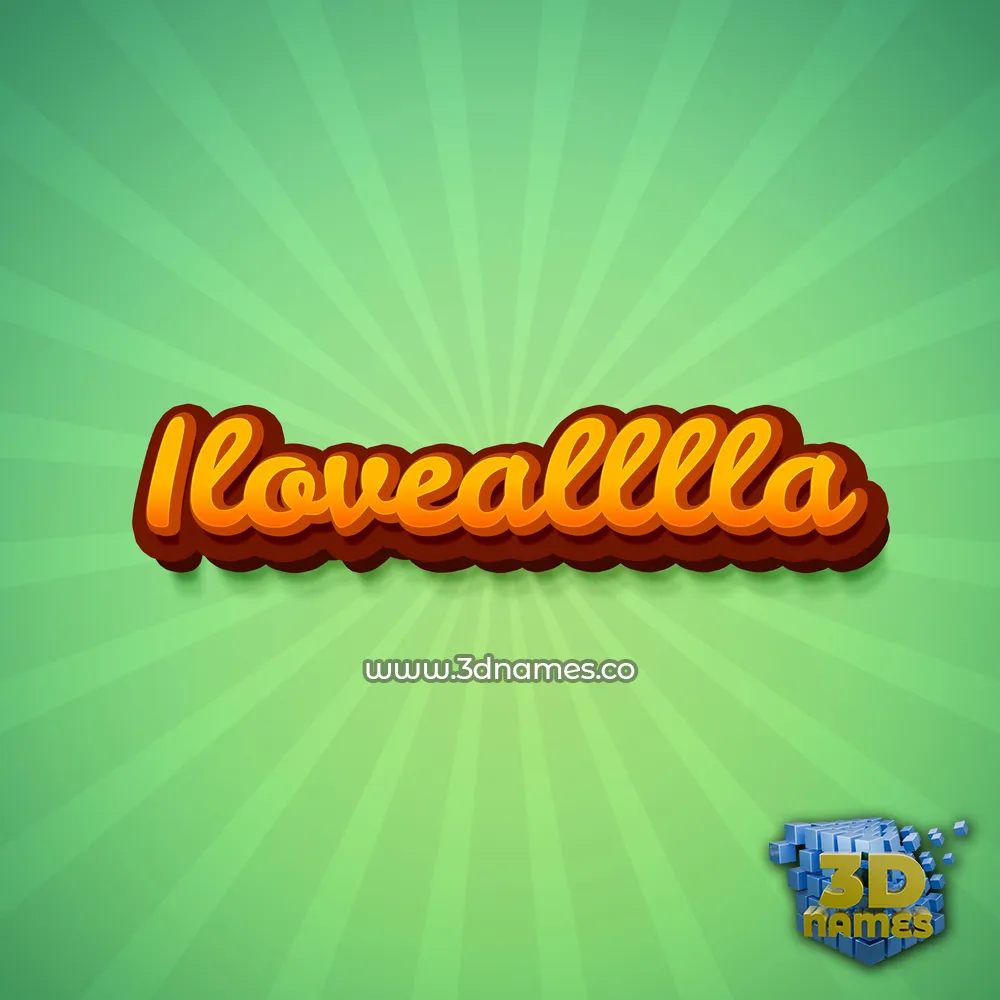 ilovealllla in Green Rays style - 3D name wallpaper