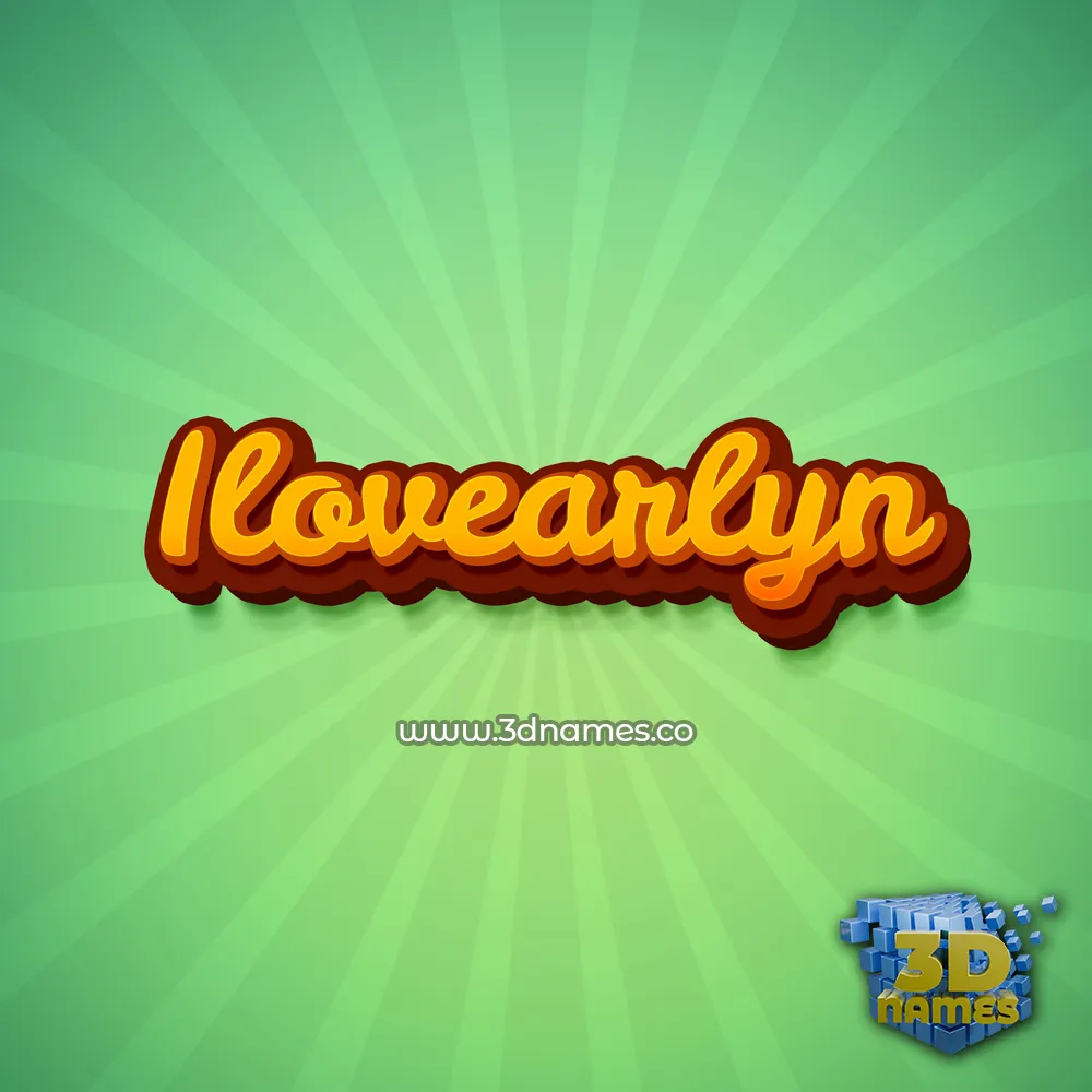 ilovearlyn in Green Rays style - 3D name wallpaper