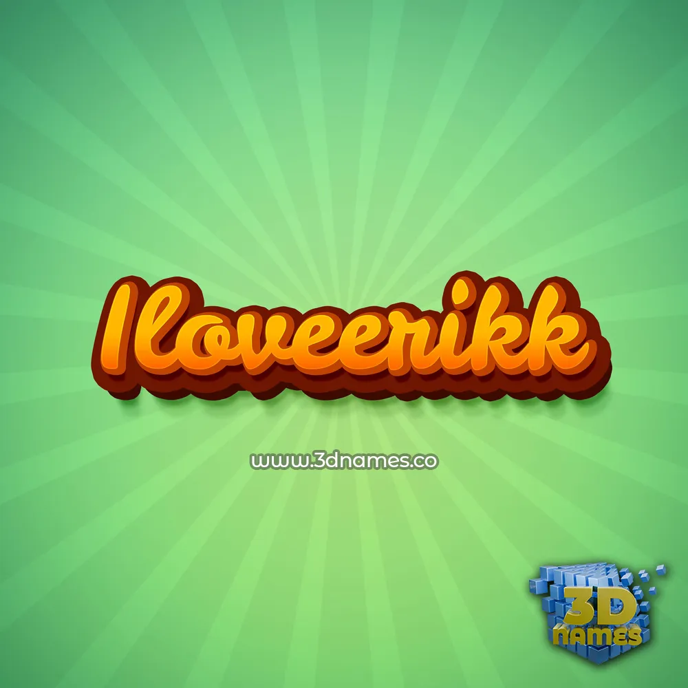 iloveerikk in Green Rays style - 3D name wallpaper