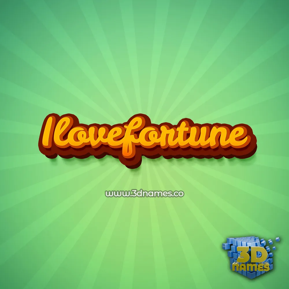 ilovefortune in Green Rays style - 3D name wallpaper