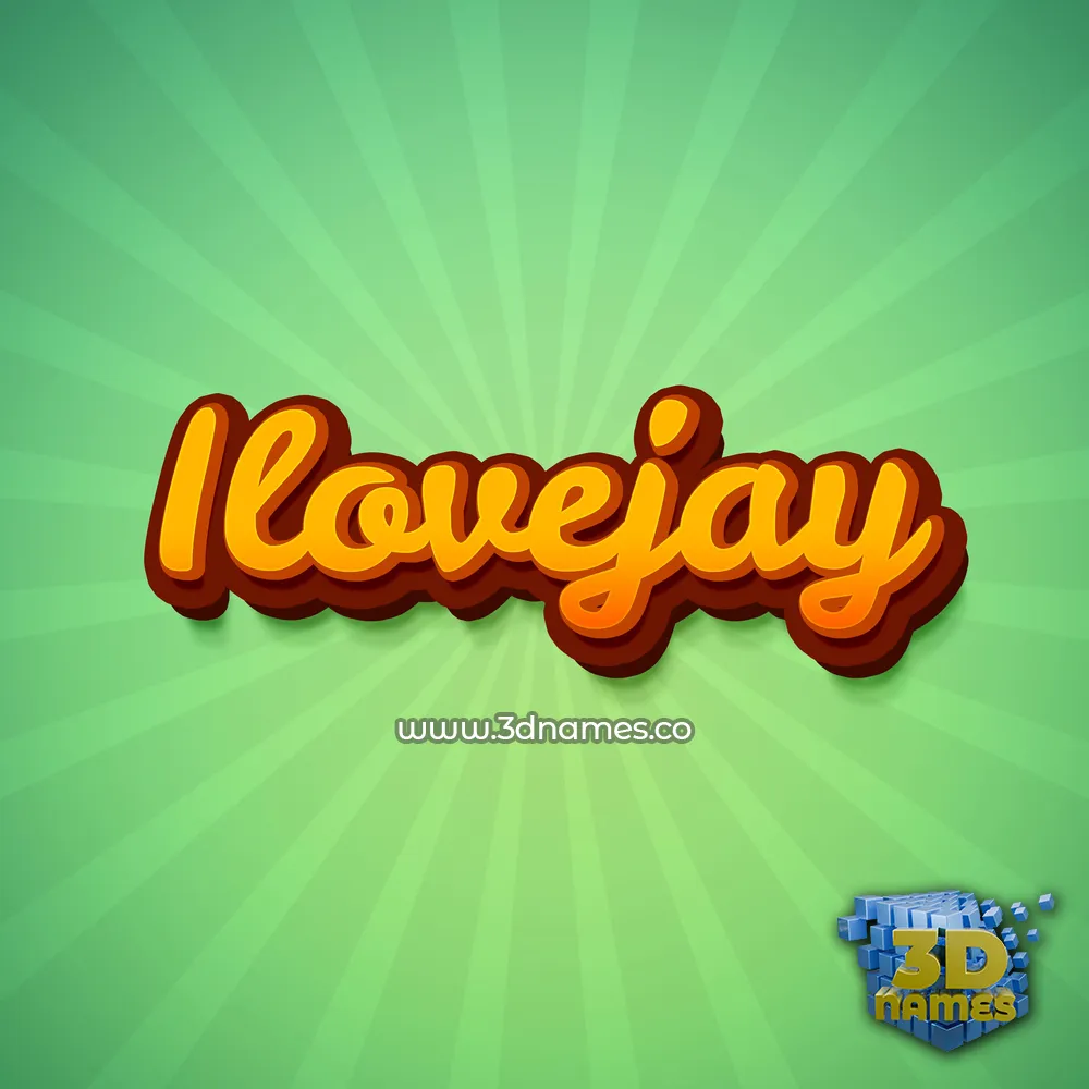 ilovejay in Green Rays style - 3D name wallpaper