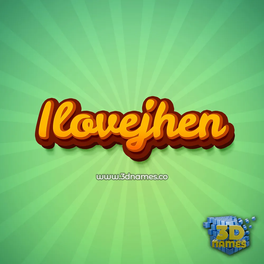 ilovejhen in Green Rays style - 3D name wallpaper