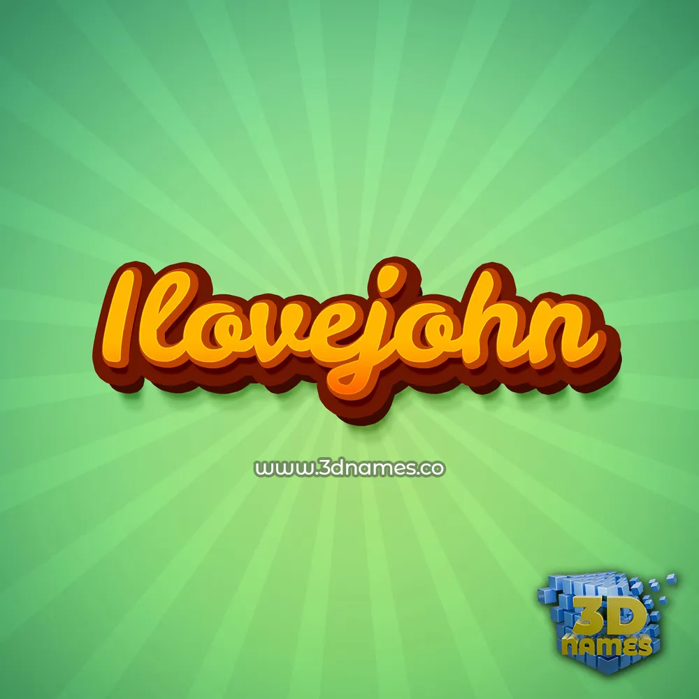 ilovejohn in Green Rays style - 3D name wallpaper