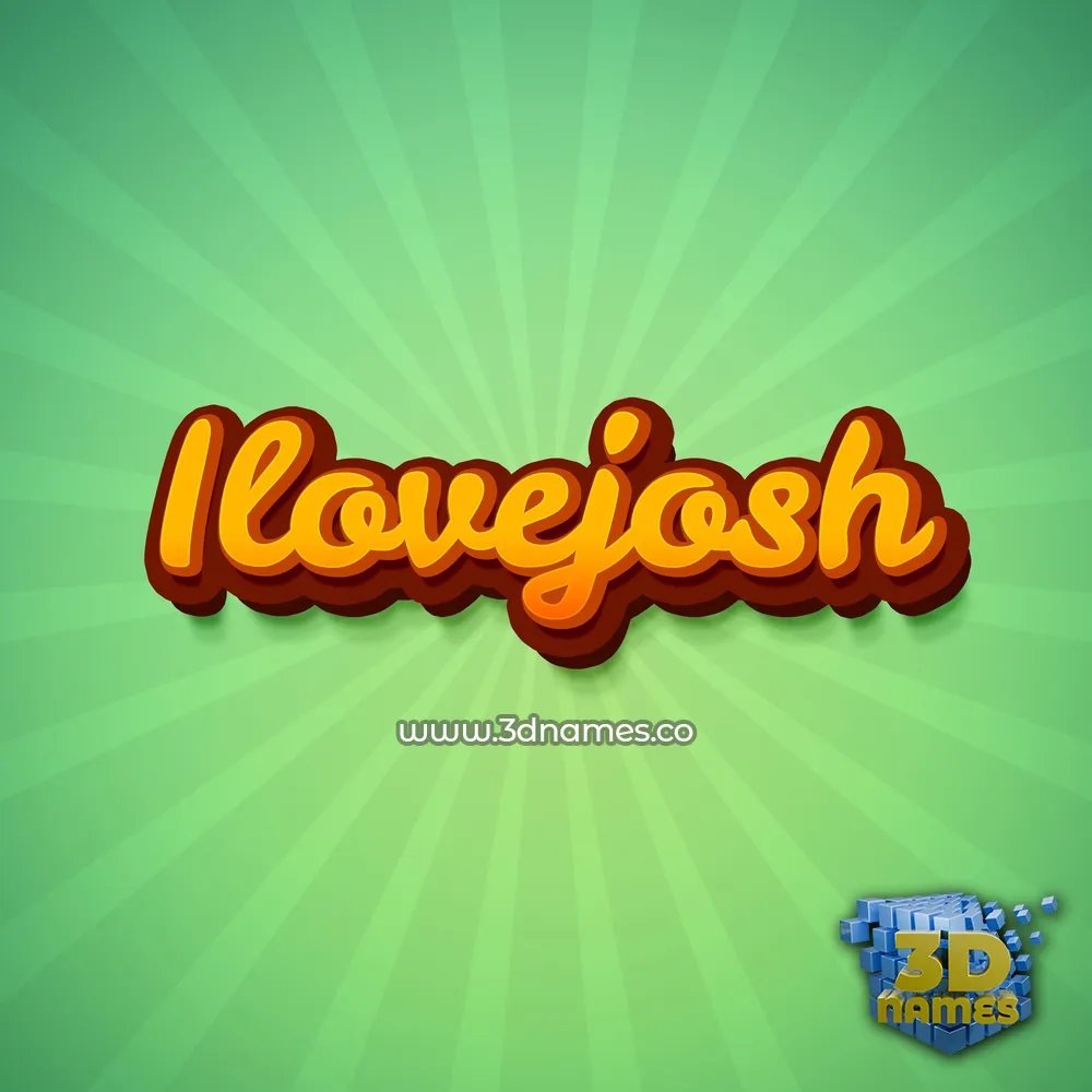 ilovejosh in Green Rays style - 3D name wallpaper
