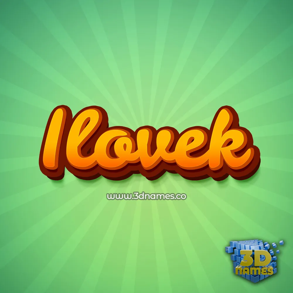 ilovek in Green Rays style - 3D name wallpaper