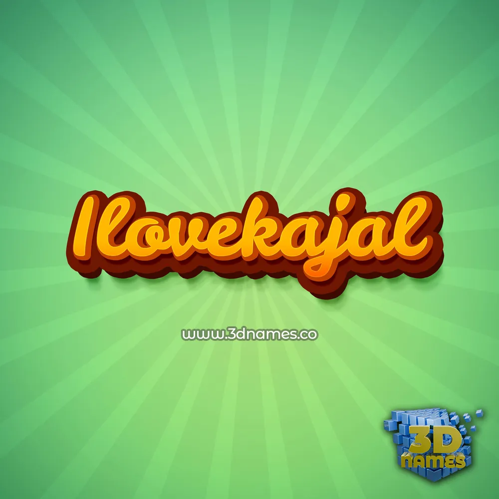 ilovekajal in Green Rays style - 3D name wallpaper