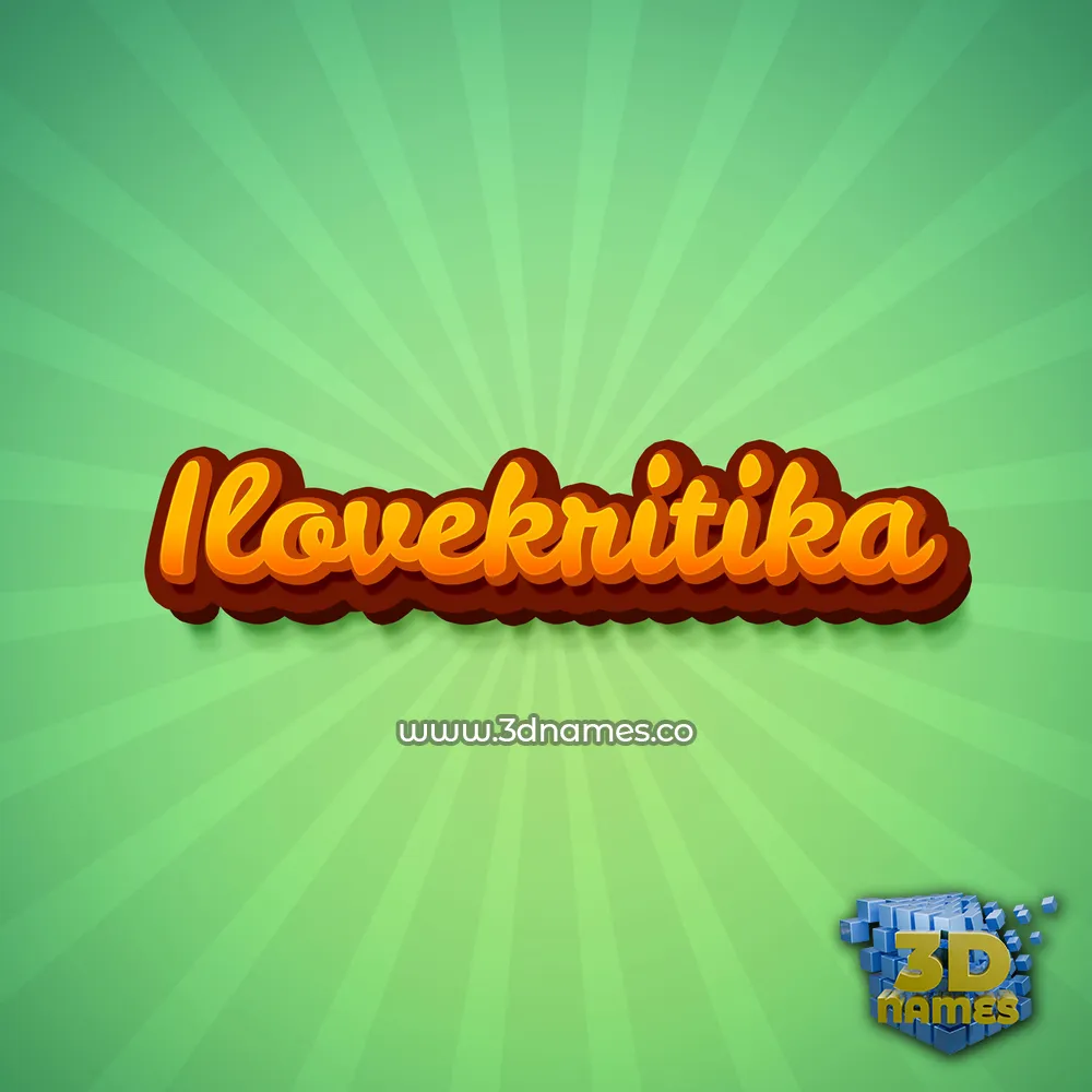ilovekritika in Green Rays style - 3D name wallpaper