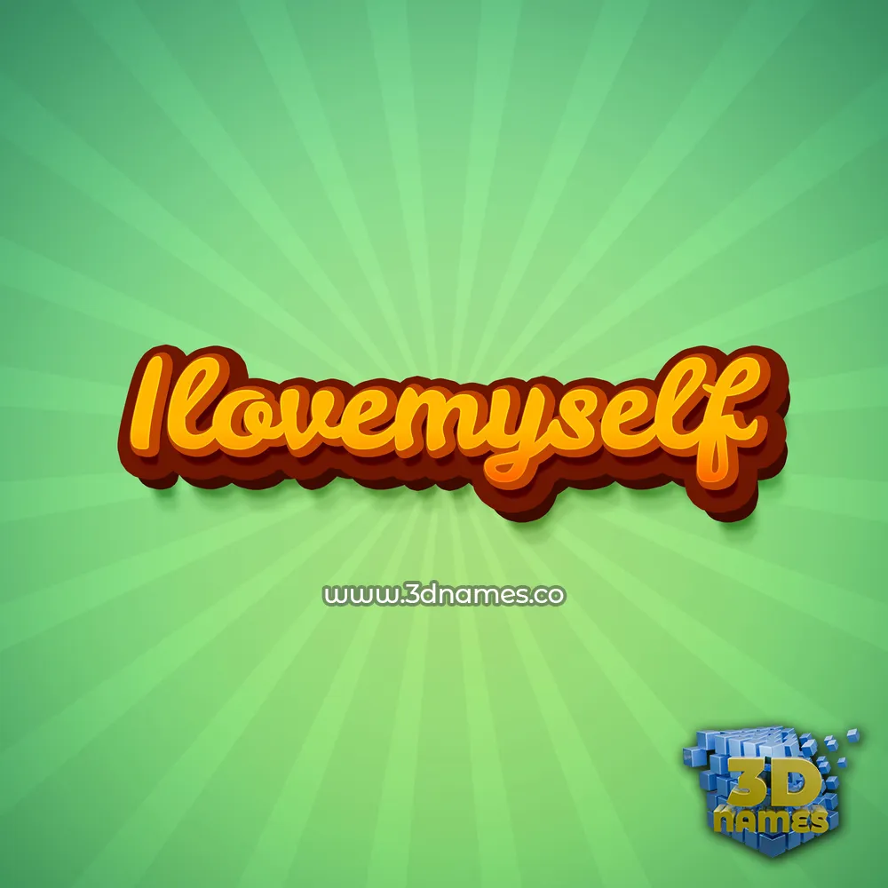 ilovemyself in Green Rays style - 3D name wallpaper