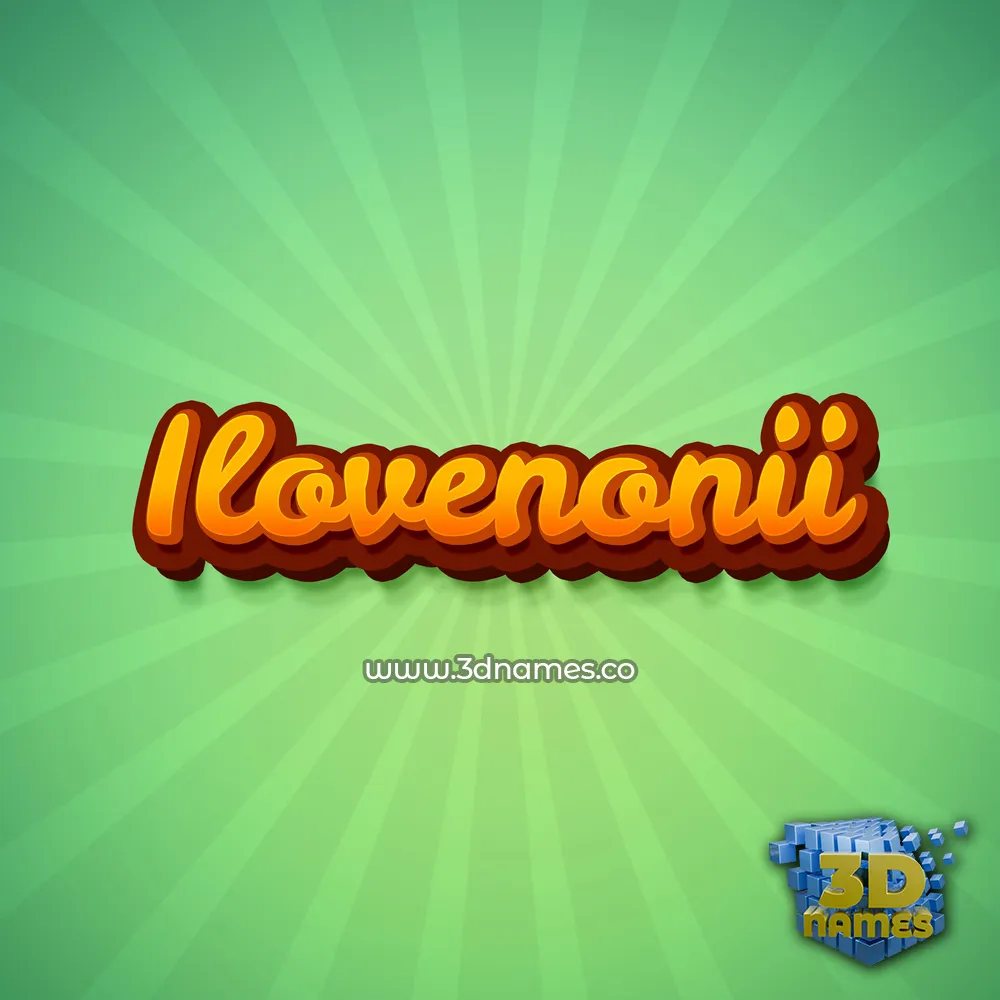 ilovenonii in Green Rays style - 3D name wallpaper