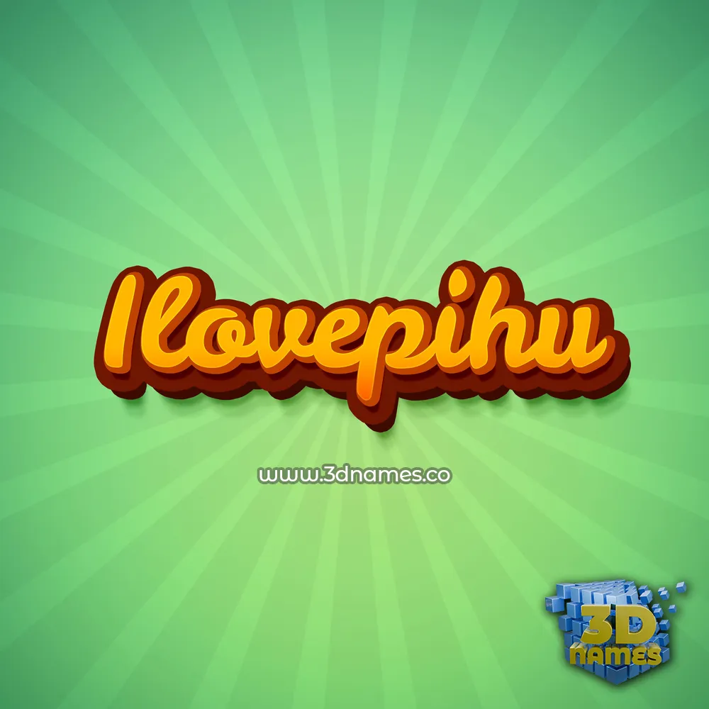 ilovepihu in Green Rays style - 3D name wallpaper
