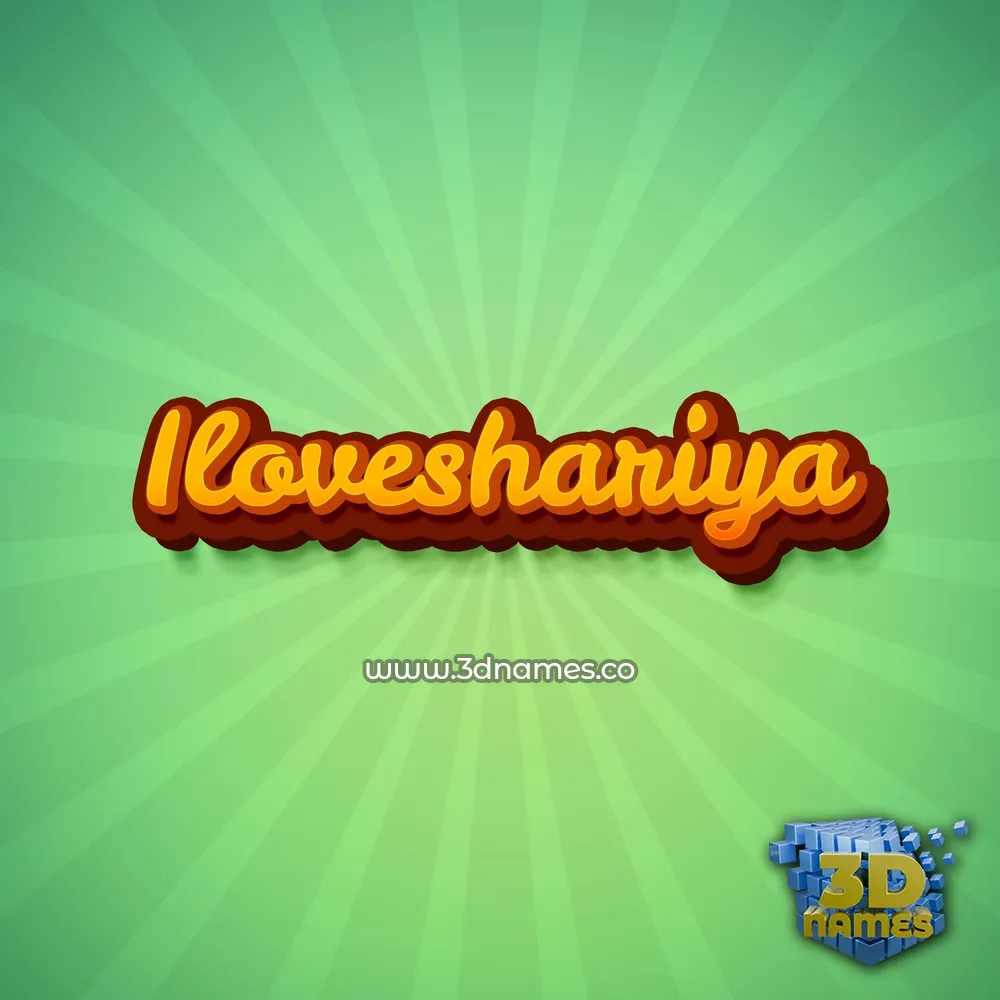 iloveshariya in Green Rays style - 3D name wallpaper