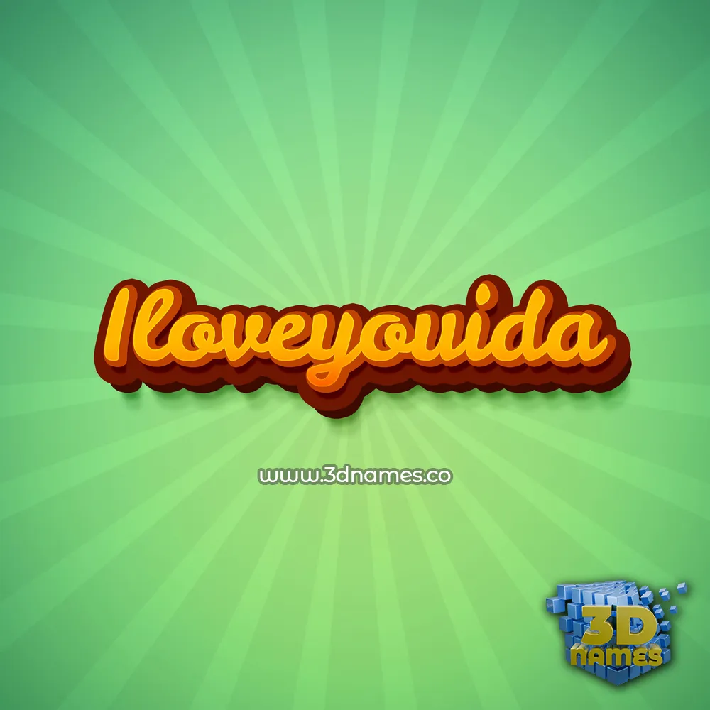 iloveyouida in Green Rays style - 3D name wallpaper