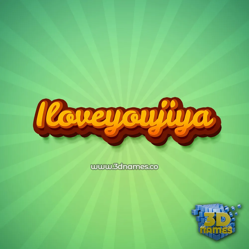 iloveyoujiya in Green Rays style - 3D name wallpaper