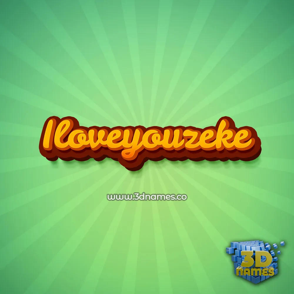 iloveyouzeke in Green Rays style - 3D name wallpaper