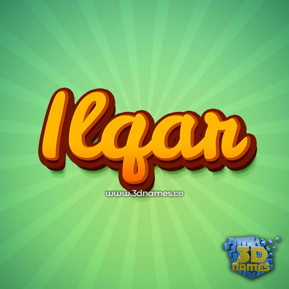 ilqar in Green Rays style - 3D name wallpaper