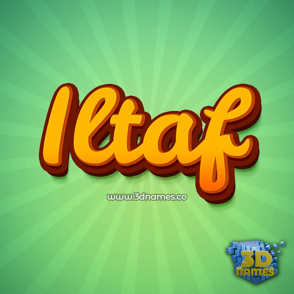 iltaf in Green Rays style - 3D name wallpaper