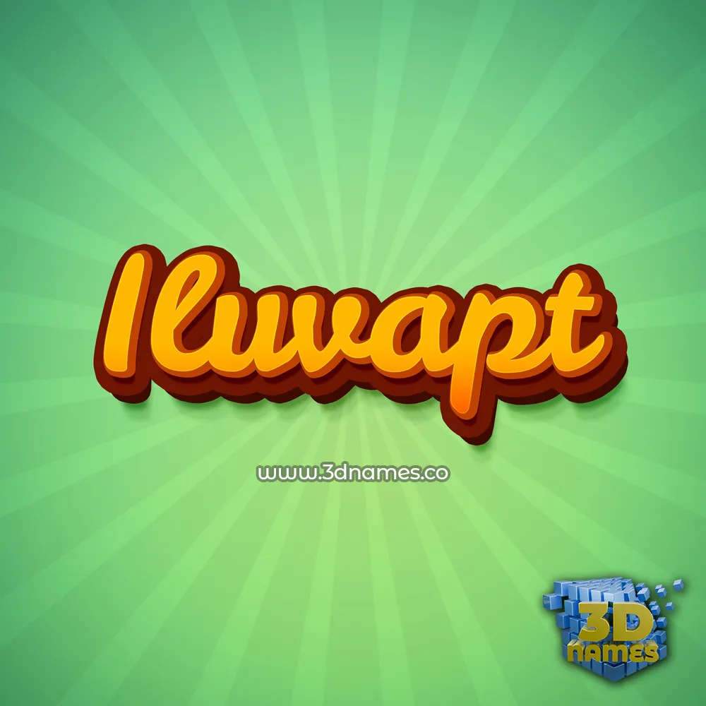iluvapt in Green Rays style - 3D name wallpaper