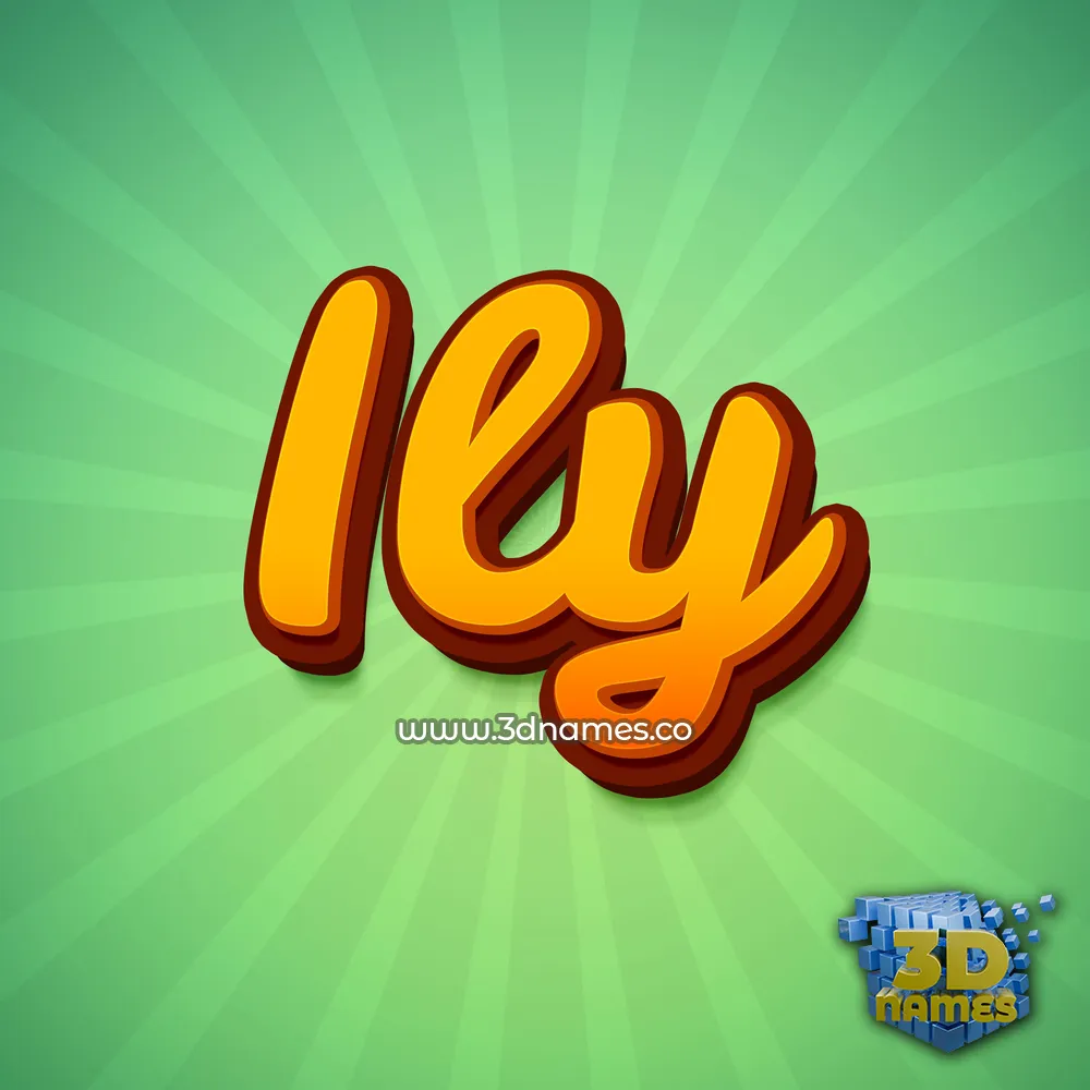 ily in Green Rays style - 3D name wallpaper