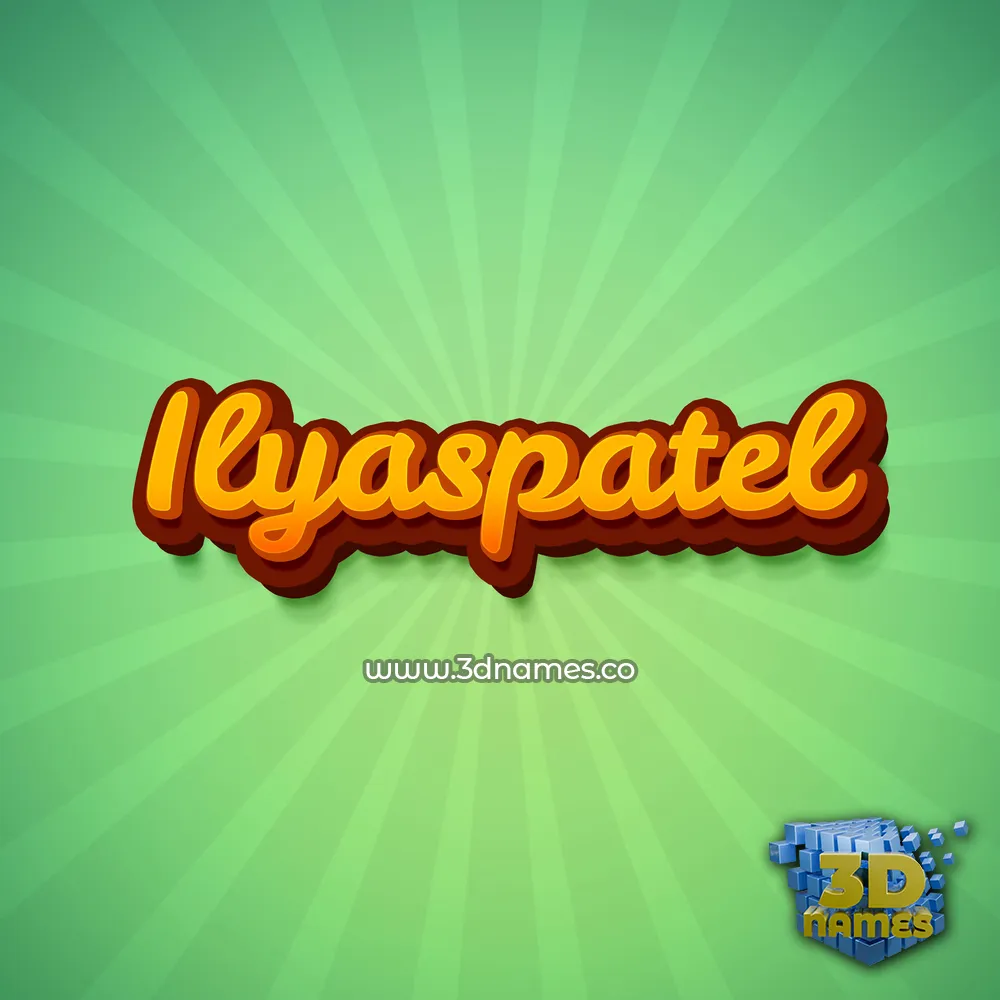 ilyaspatel in Green Rays style - 3D name wallpaper