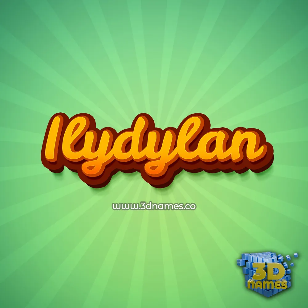 ilydylan in Green Rays style - 3D name wallpaper