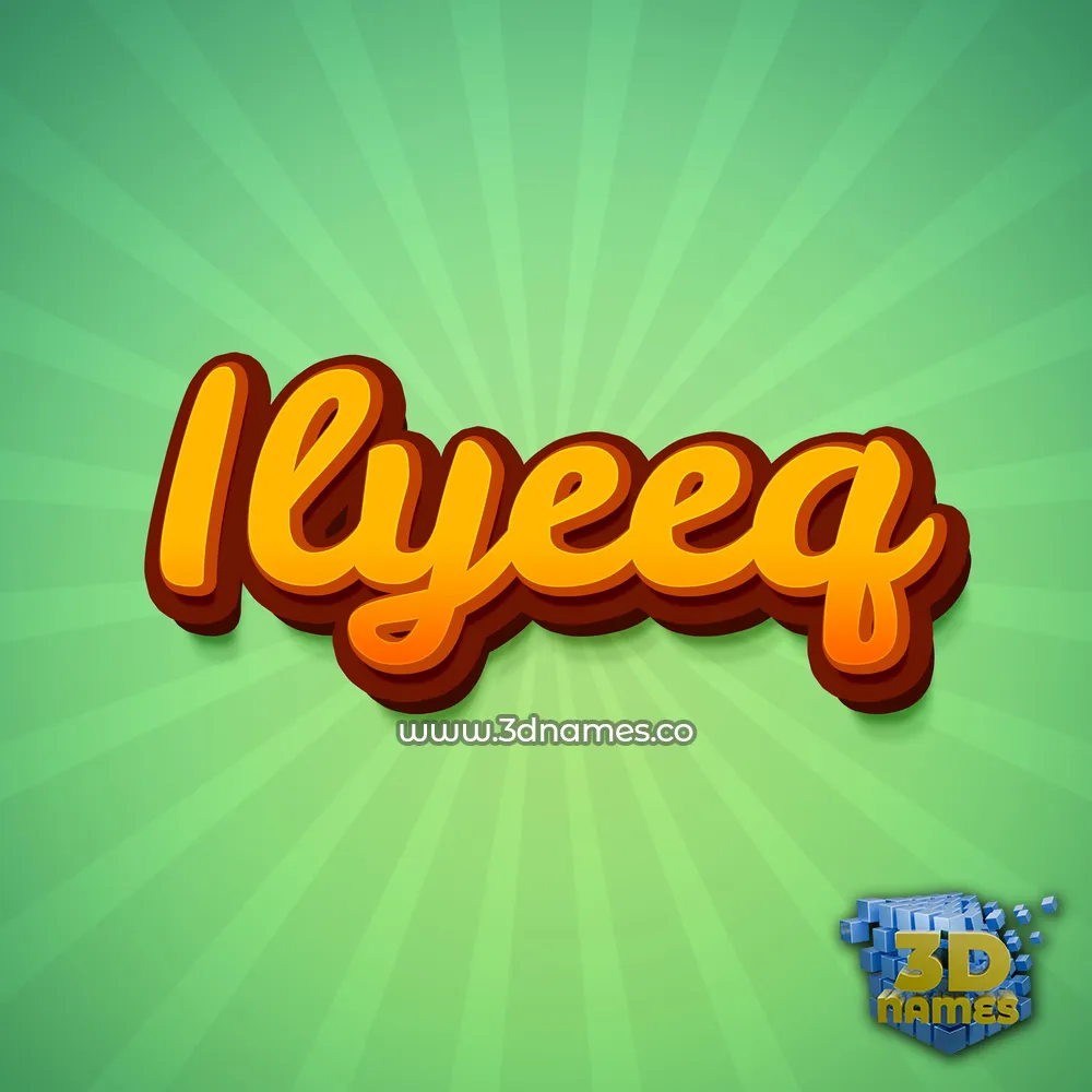 ilyeeq in Green Rays style - 3D name wallpaper