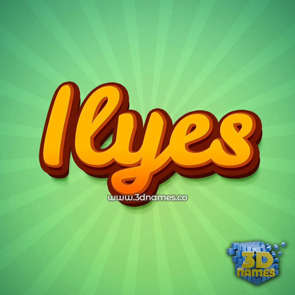 ilyes in Green Rays style - 3D name wallpaper