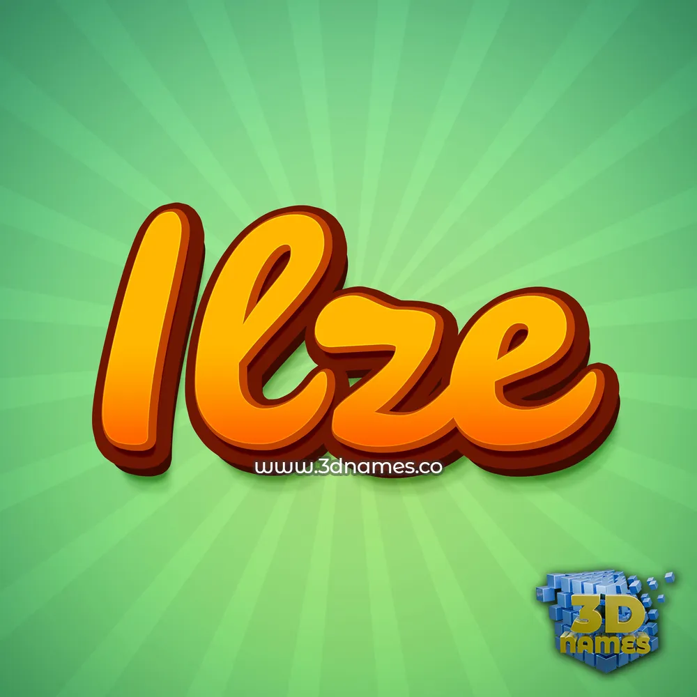 ilze in Green Rays style - 3D name wallpaper