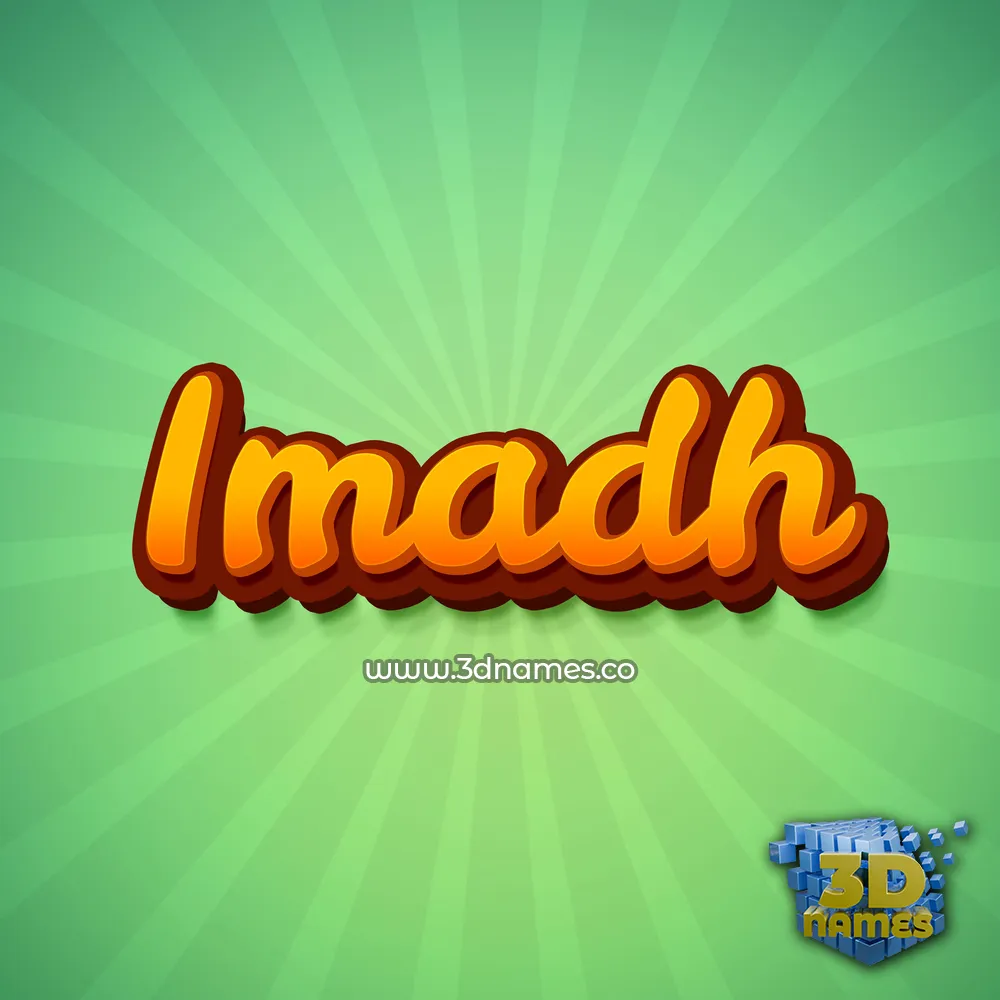 imadh in Green Rays style - 3D name wallpaper