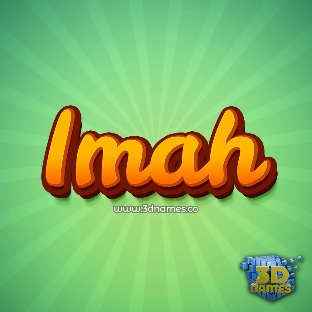 imah in Green Rays style - 3D name wallpaper