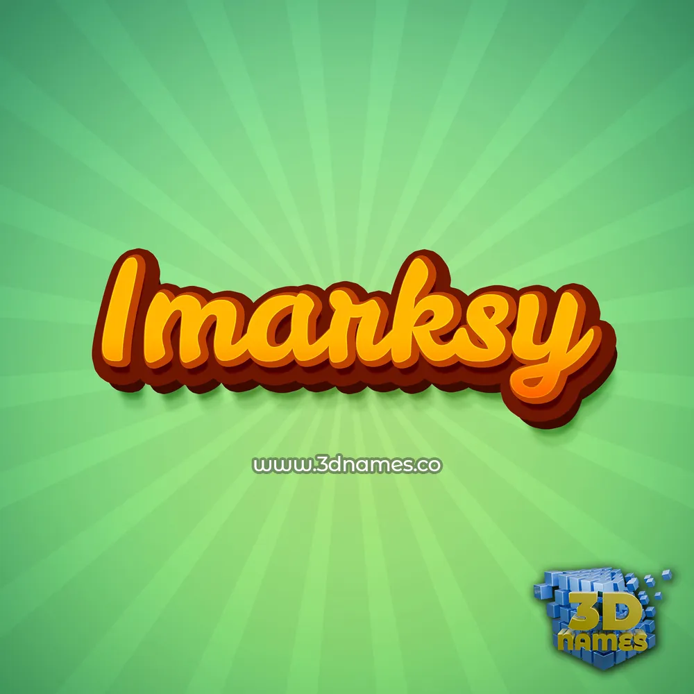 imarksy in Green Rays style - 3D name wallpaper