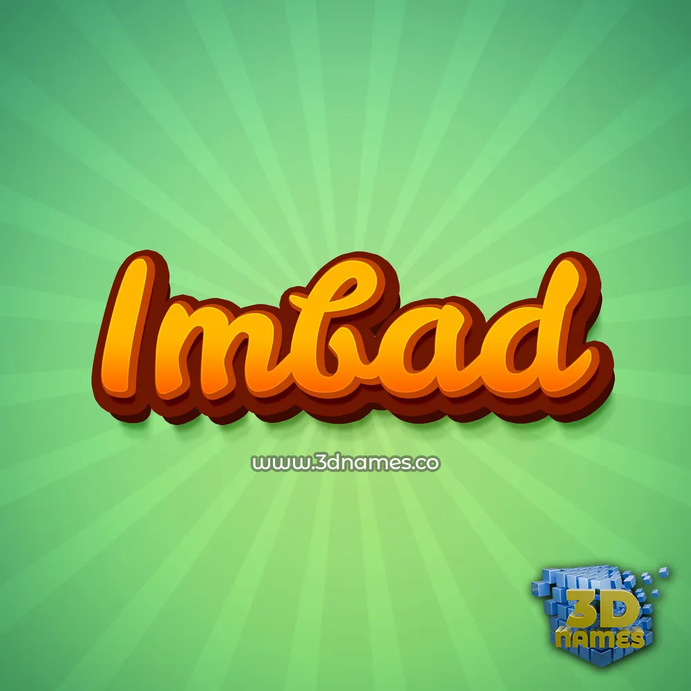 imbad in Green Rays style - 3D name wallpaper