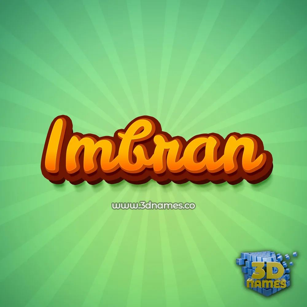 imbran in Green Rays style - 3D name wallpaper