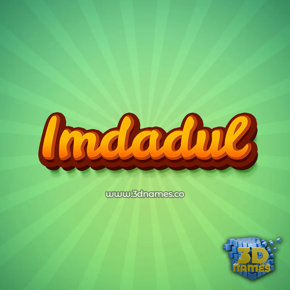 imdadul in Green Rays style - 3D name wallpaper