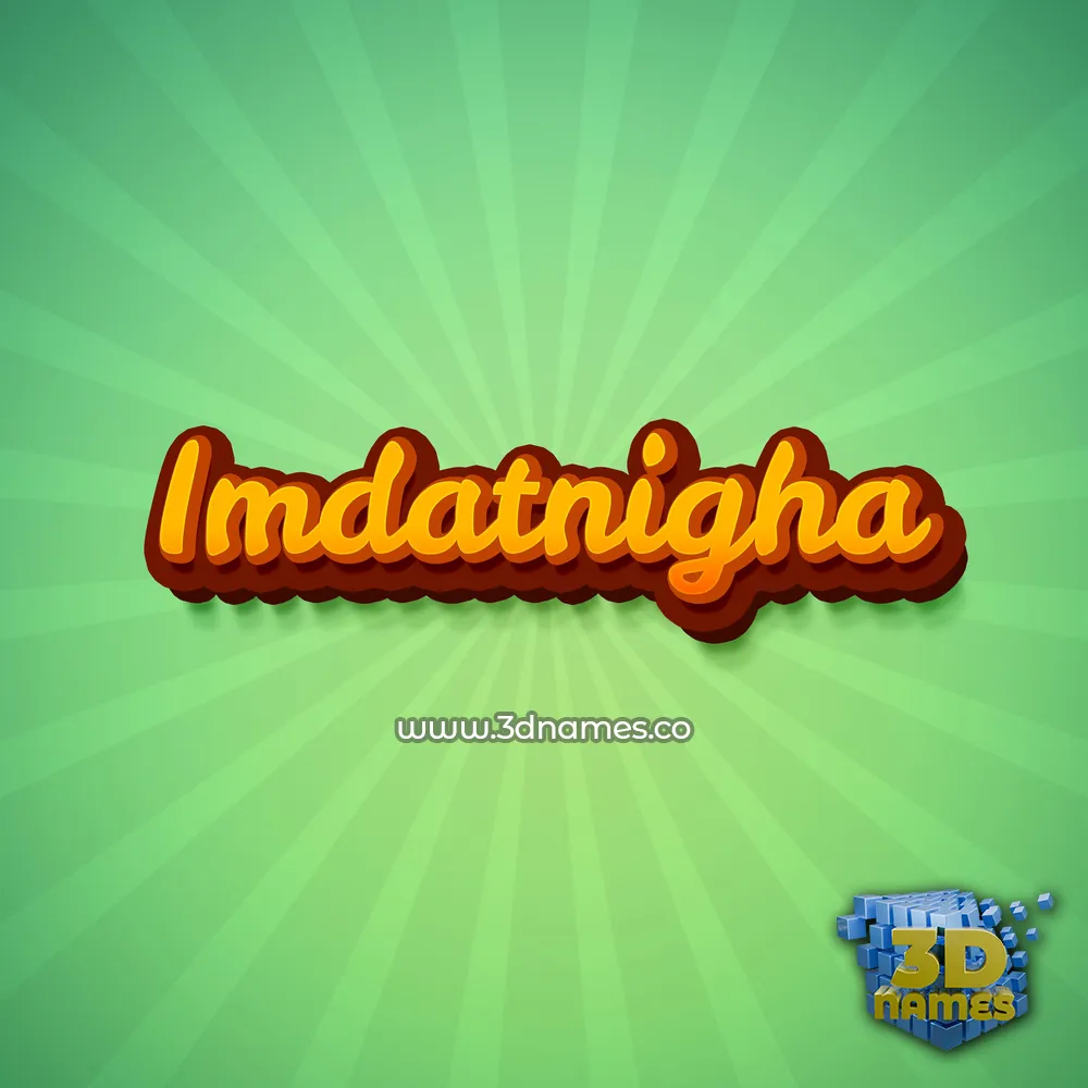 imdatnigha in Green Rays style - 3D name wallpaper