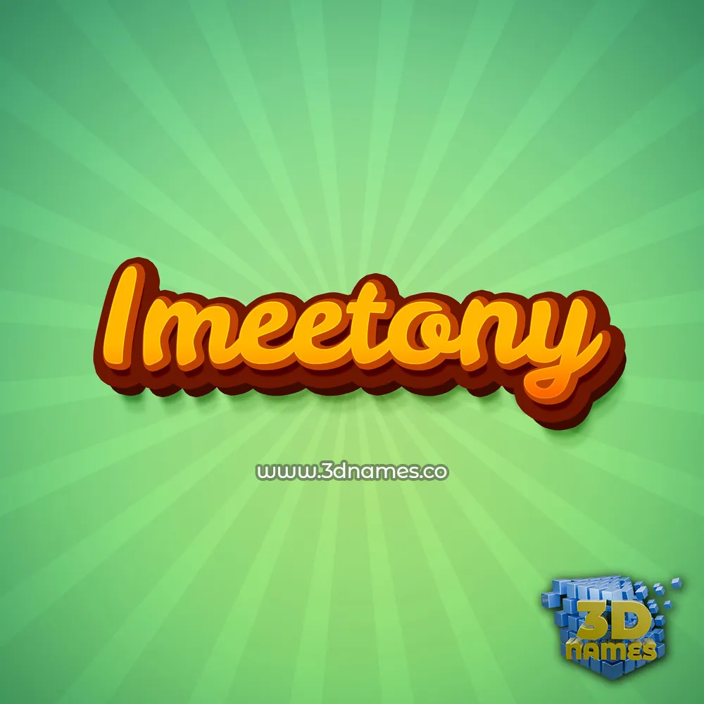 imeetony in Green Rays style - 3D name wallpaper