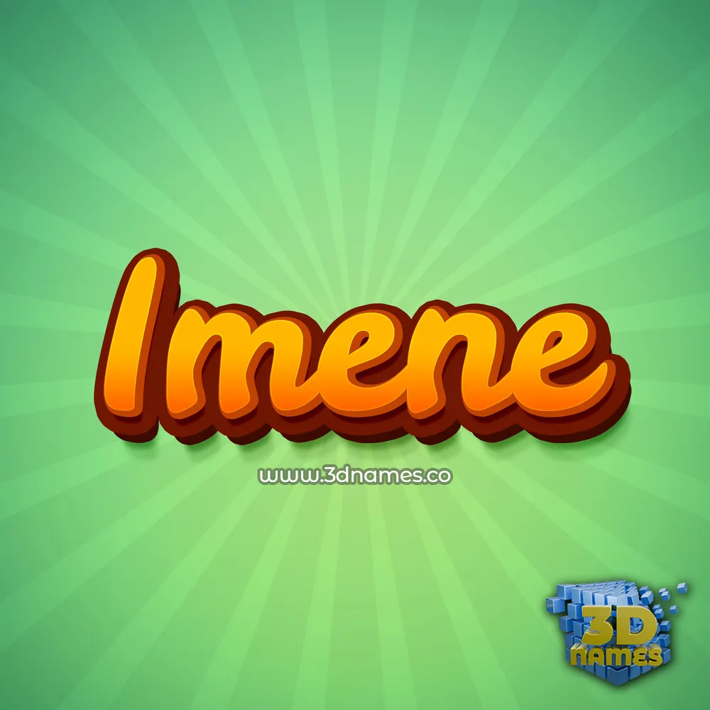 imene in Green Rays style - 3D name wallpaper