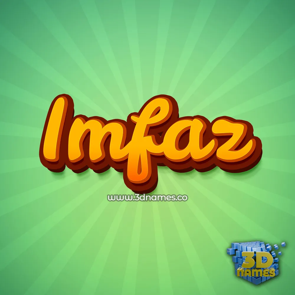 imfaz in Green Rays style - 3D name wallpaper